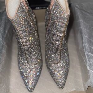 Betsey Johnson Cady Rhinestone Heeled Boots